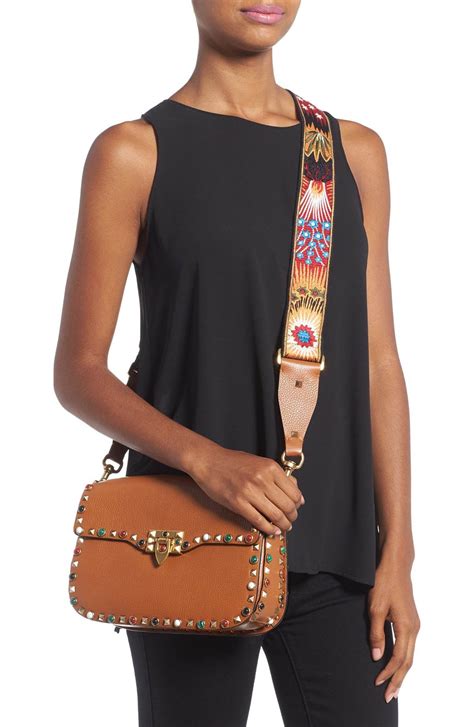 fake guitar strap rockstud shoulder bag|valentino rockstud totes.